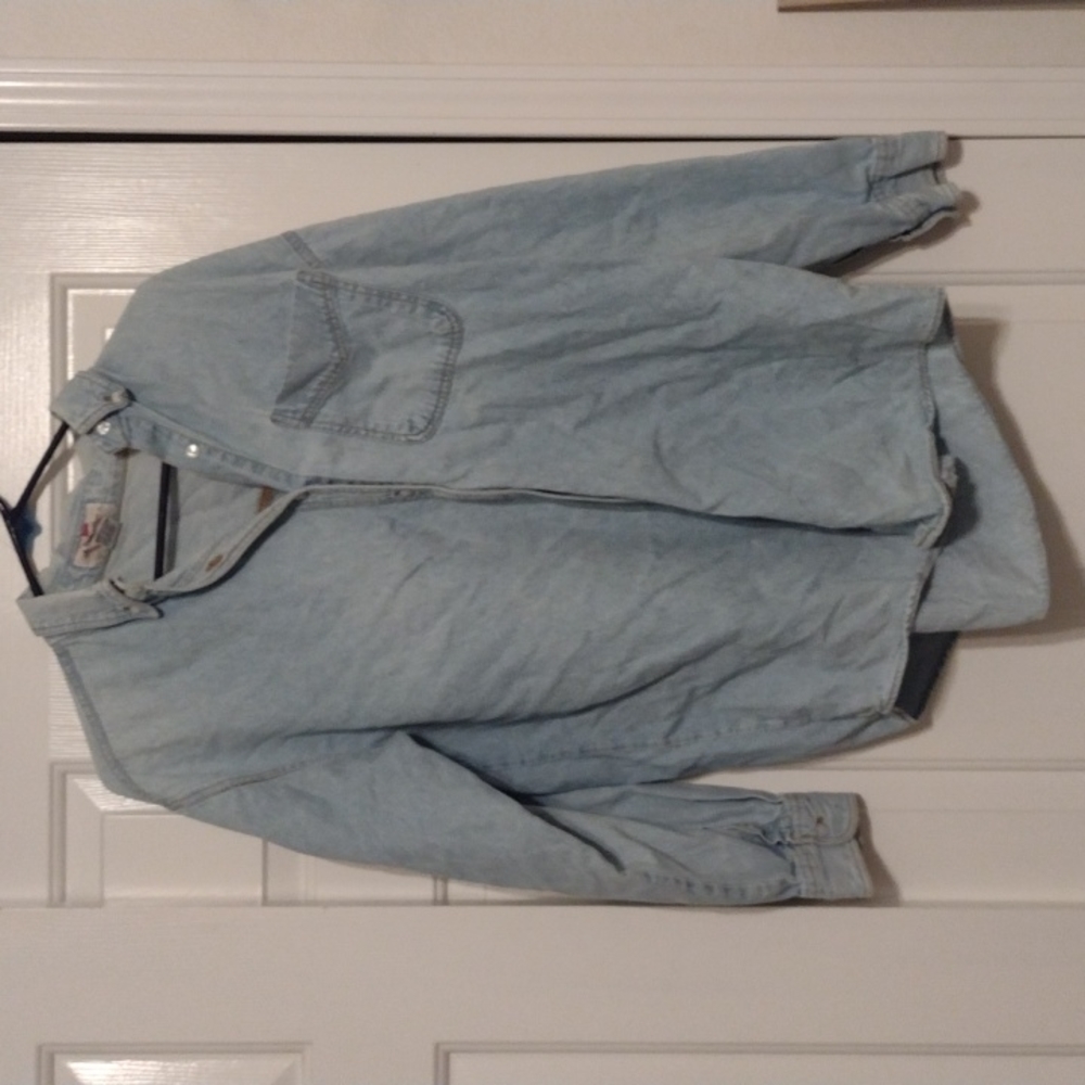 Denim long sleeve button up shirt